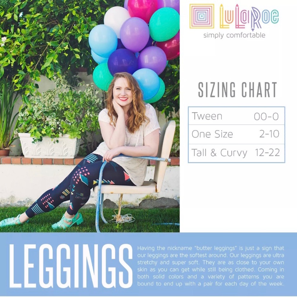 LULAROE Plain Turquoise TC Leggings - Picture 4 of 4